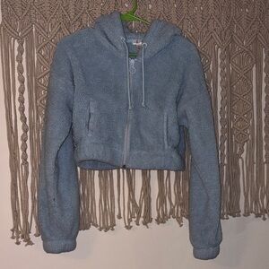 flirtitude Light Blue Sherpa Hoodie Jacket